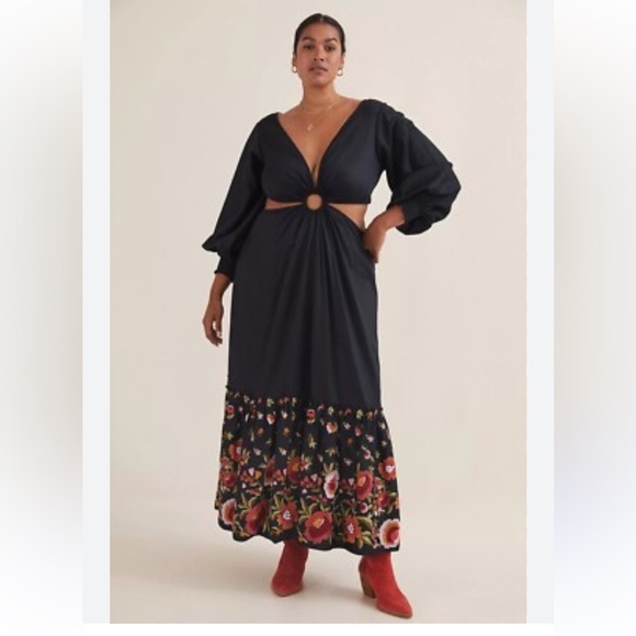Anthropologie Karolina Cut-Out Maxi Dress Size 22 W new - Picture 1 of 8